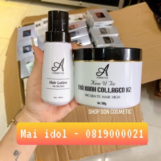Combo Ủ tóc trà xanh + Tinh dầu bưởi Acosmetics💕Phục hồi tóc hư tổn, giảm rụng tóc, trị hói💕