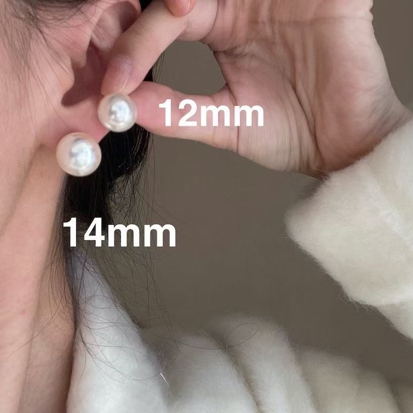 Bông tai nữ ngọc châu nhân tạo Ròm House chuôi bạc 925 kiểu Hàn Quốc phụ kiện trang sức thời trang đẹp - ms3913