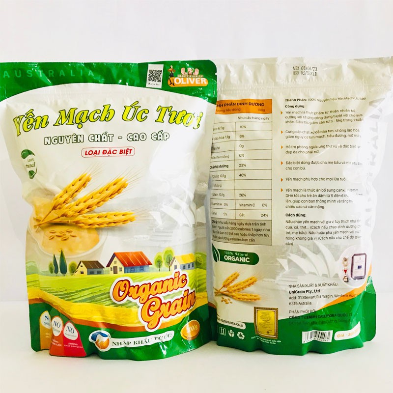 Yến mạch cán vỡ [1kg] Yến mạch giảm cân úc tươi Oliver cho bé ăn dặm tặng thực đơn giảm cân - YMO | BigBuy360 - bigbuy360.vn