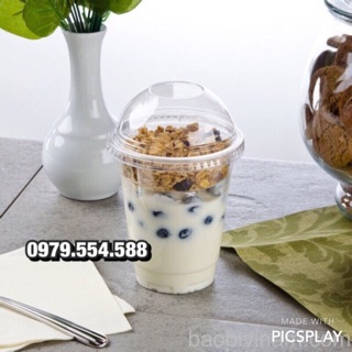 200 cốc nhựa PET nắp cầu, ly nhựa nắp cầu