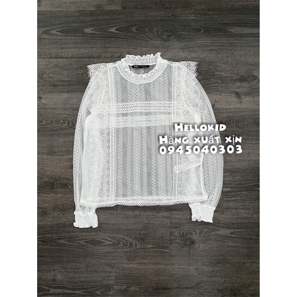 Áo sơ mi ren cắt lace nữ