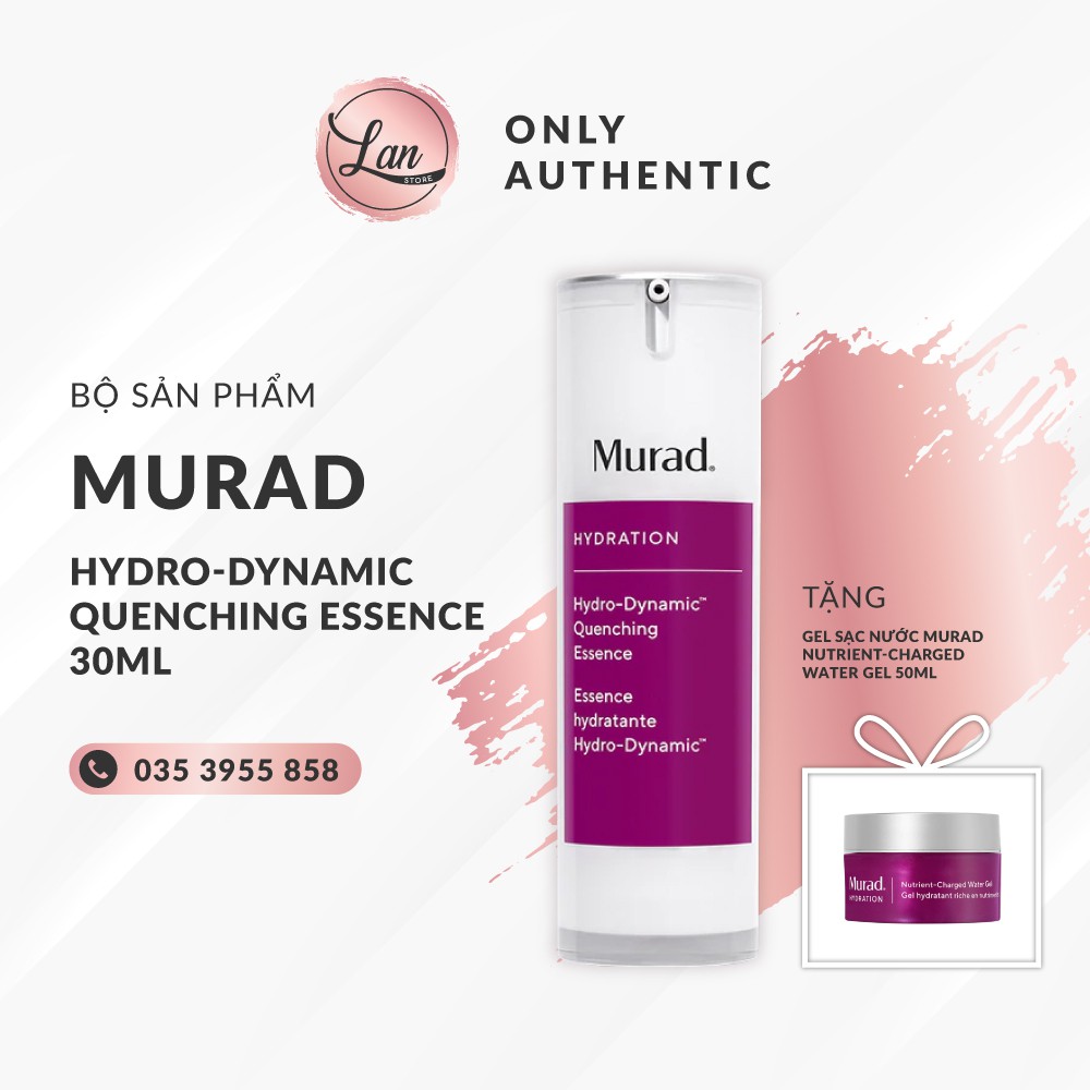 Bộ sản phẩm Murad Hydro-Dynamic Quenching Essence 30ml TẶNG Gel sạc nước Murad Nutrient-Charged Water Gel 50ml