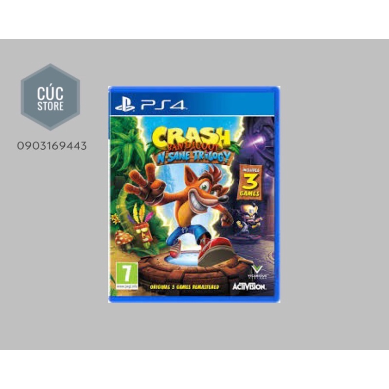 Đĩa chơi game PS4: Crash Bandicoot N. Sane Trilogy