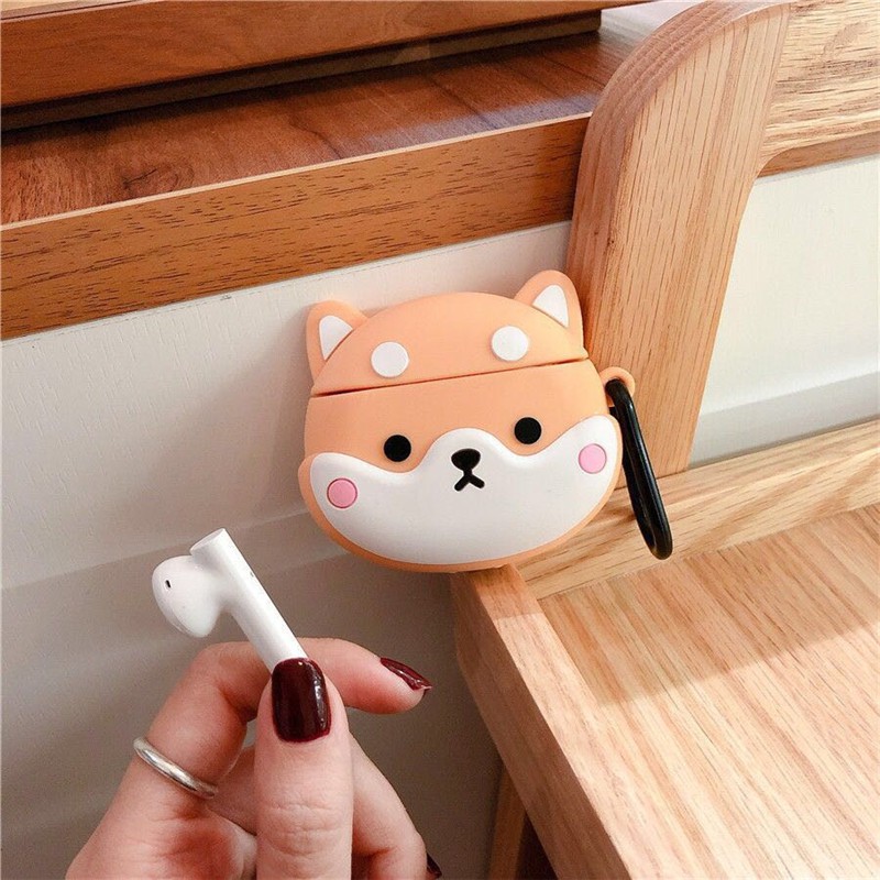 ☘️Tặng kèm móc☘️ Case bao tai nghe không dây 1 2 3 PRO Chó Nice Shiba Inu - Vỏ bọc Cover tai nghe không dây 1010 CASBMH