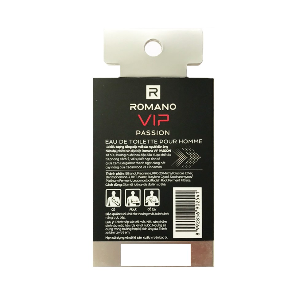 Nước Hoa bỏ Túi Romano Vip Passion 18ml
