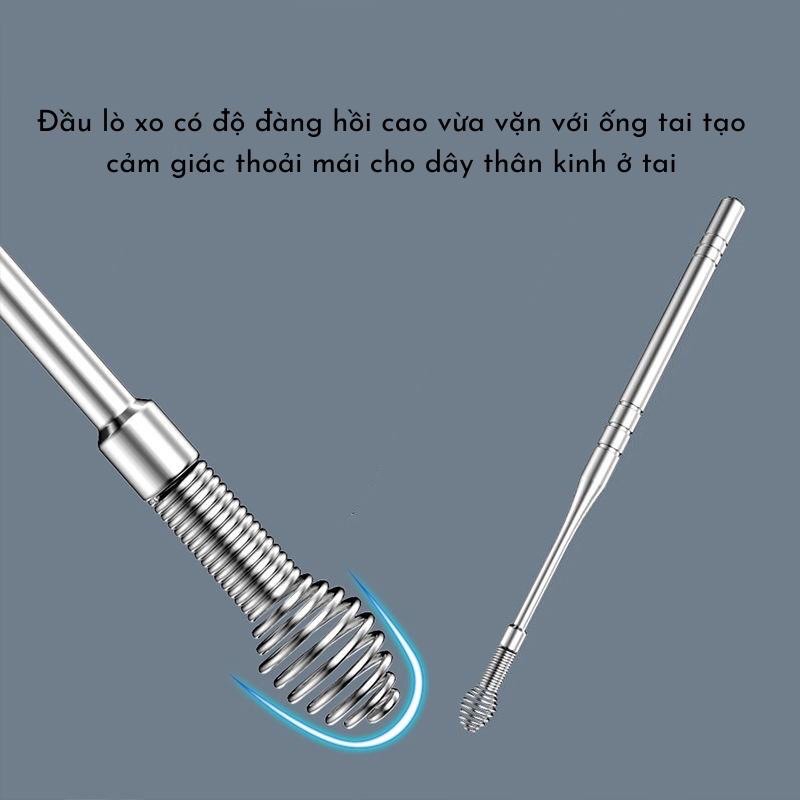 Bộ Dụng Cụ Ngoáy Tai Lấy Ráy Tai 6 Món Bằng Thép Không Gỉ Cao Cấp