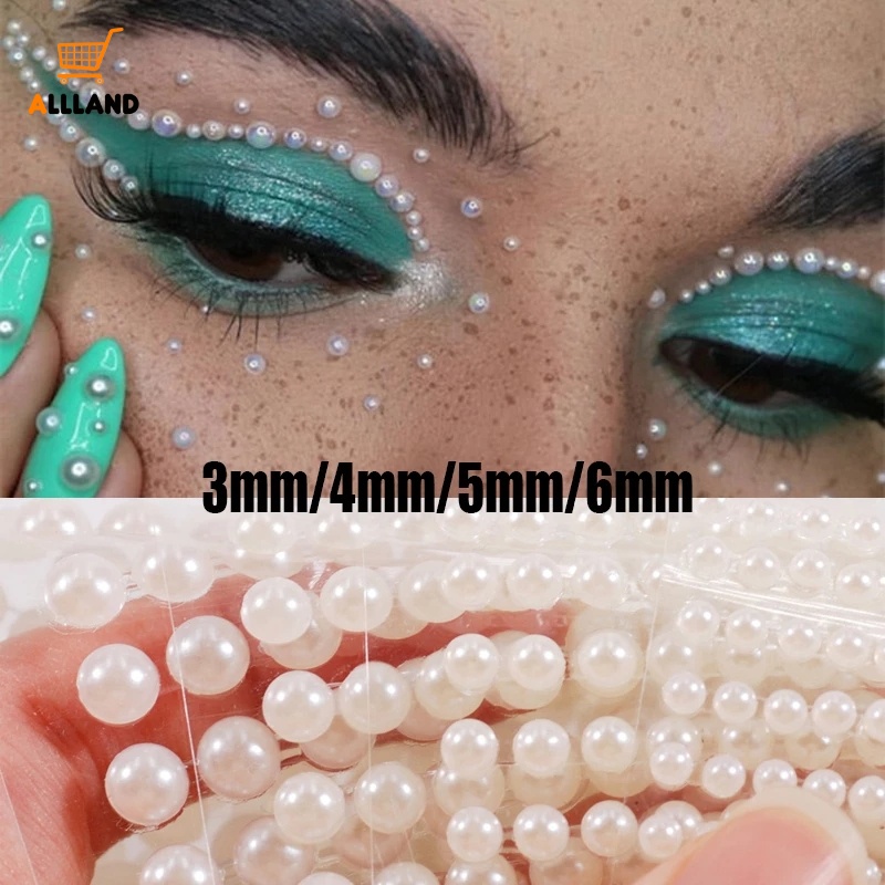 Hạt Ngọc Trai Giả 3D Kích Thước 3/4/5/6mm Dùng Trang Trí Móng Nghệ Thuật