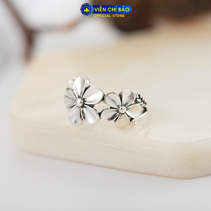 Nhẫn bạc nữ Doris Flower hình hoa free size bạc Thái 925 thời trang phụ kiện trang sức nữ Viễn Chí Bảo N000400