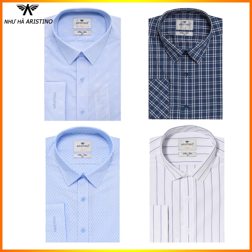 Áo Sơ MI Dài Tay Aristino ALS62808 - ALS16408 - ALS11808 - ALS05308 Slim Chất Sợi Sồi Gộp OD