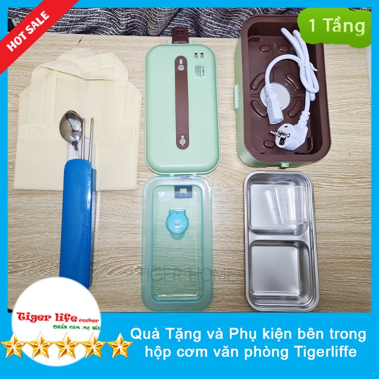 Hộp Cơm Điện, Hộp cơm hâm nóng và nấu  1, 2, 3 Tầng Tigerlife Phân Phối bh 12 tháng lỗi 1 đổi 1 tặng full đồ