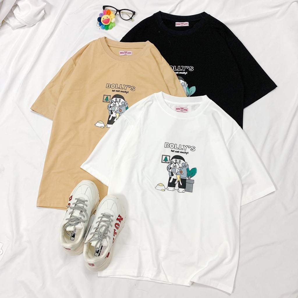Áo Thun Tay Lỡ Nam Nữ Form Rộng  UNISEX BOLLY'S  Ulzzang Couple