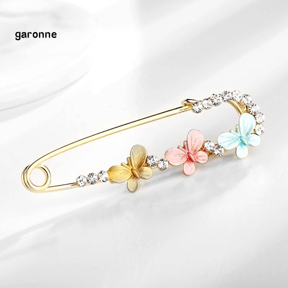 GA_Women Girl Colorful Butterfly Rhinestone Epoxy Brooch Pin Lapel Costume Jewelry