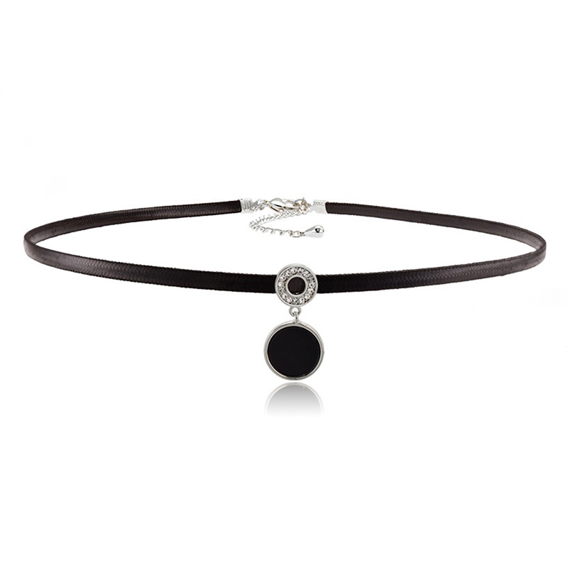 Vòng Cổ Choker Chất Liệu Da Phối Nhung Phong Cách Gothic Punk Cổ Điển