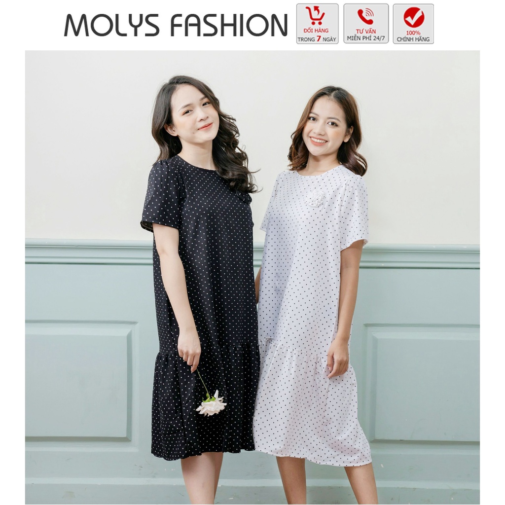 Đầm bầu baby phối cổ áo trắng shop tự chụp