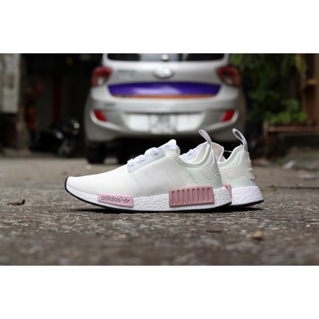 Giày nmd r1 white pink - có sẵn