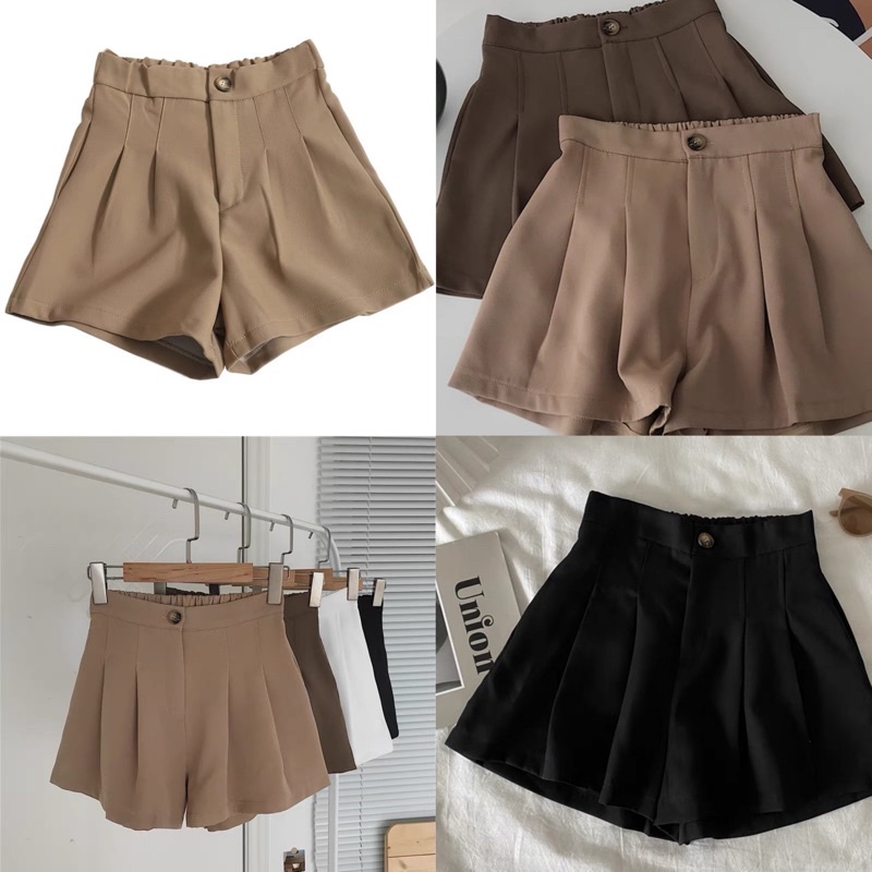 Quần short Hàn Quốc thiết kế xếp li giả váy Quần đùi nhiều màu phong cách ulzzang