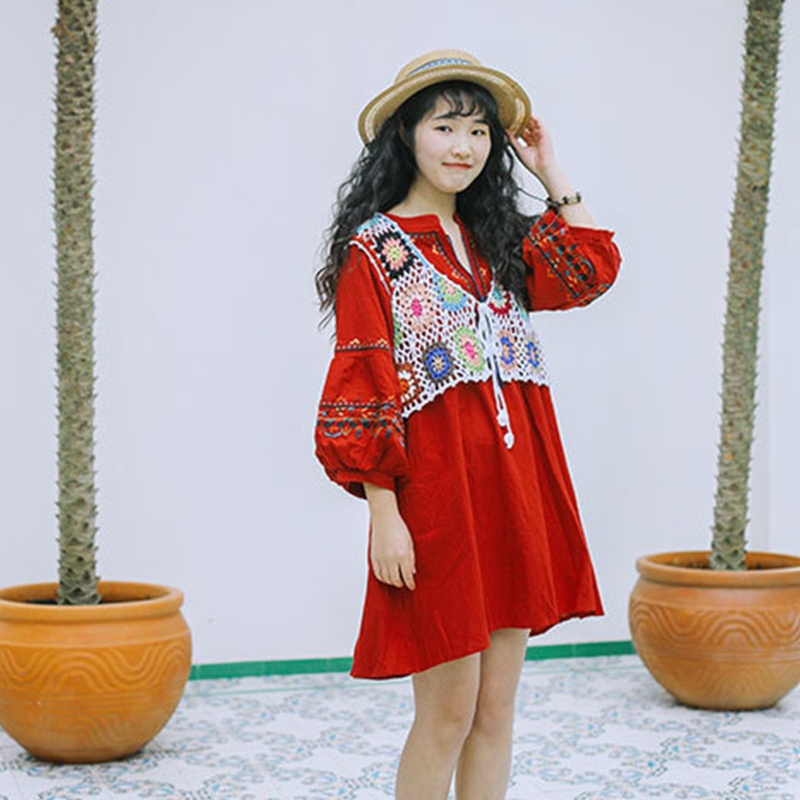 Áo Croptop Dệt Kim Không Tay Phong Cách Boho Ngọt Ngào Dành Cho Nữ