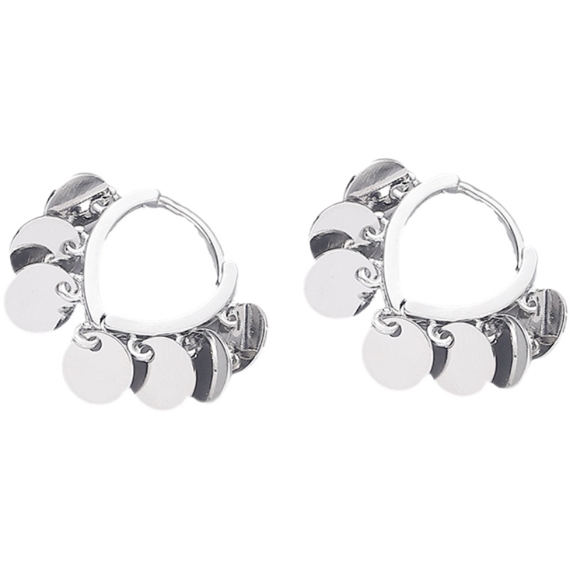 Bông Tai Mạ BạC 925 HìNh DấU TròN ThờI Trang