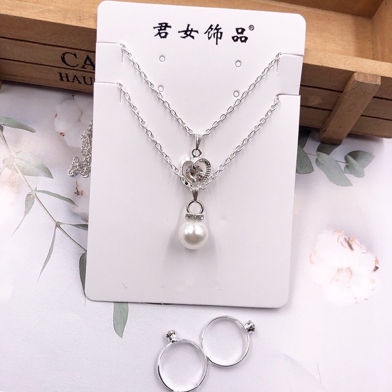 Sỉ 12 bộ vòng cổ đôi kèm nhẫn  90k