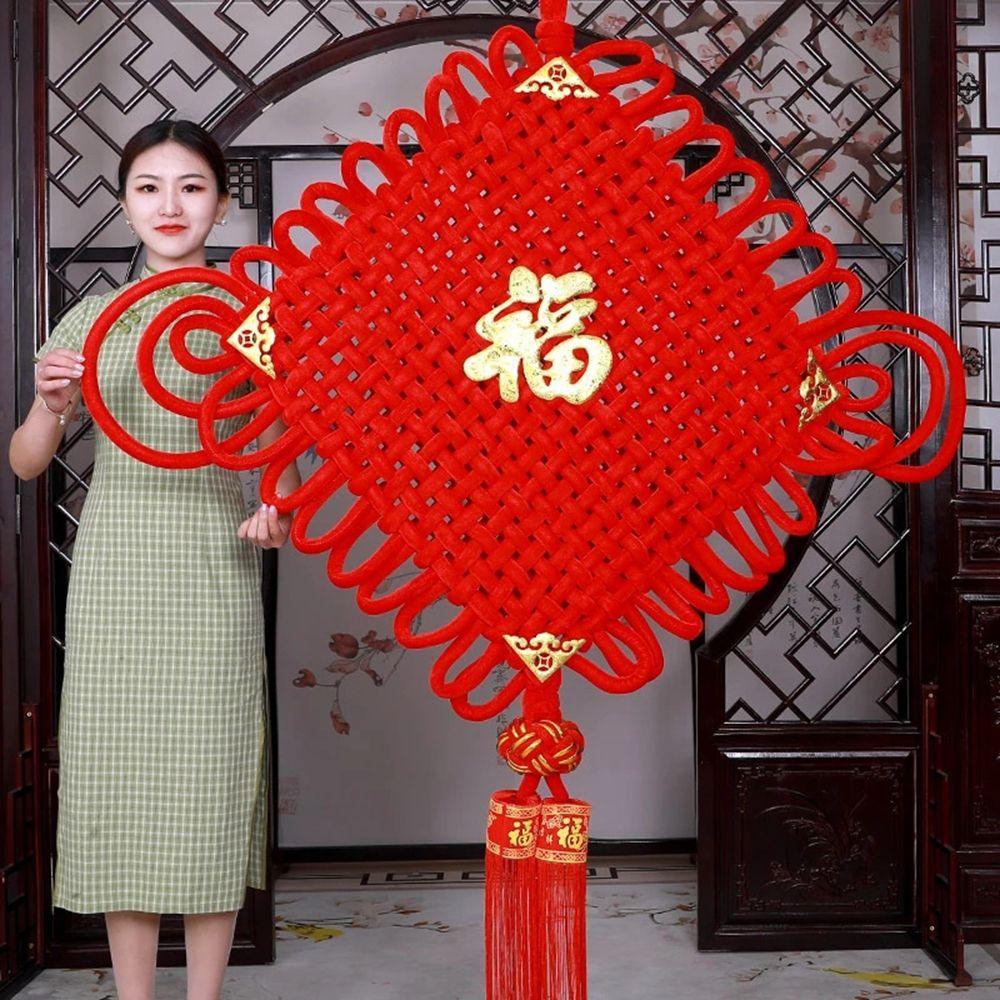Shanhai Dây Tua Rua Thắt Nút Màu Đỏ Phong Cách Trung Hoa Treo Trang Trí Tiệc Cưới / Năm Mới