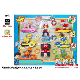 Hộp 7 chó cứu hộ Paw Patrol - Chạy trớn- Loại lớn - Bắn vũ khí 6901