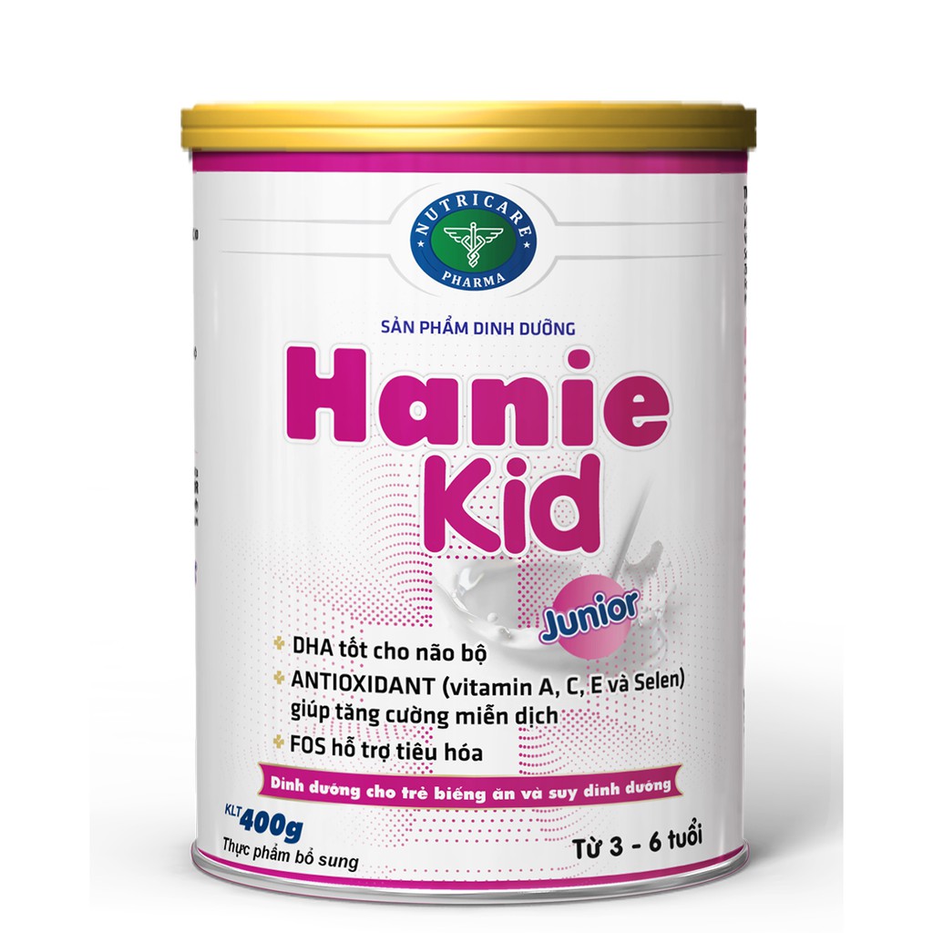 Sữa Hanie Kid_ dinh dưỡng chuyên biệt cho trẻ biếng ăn & SDD 400g