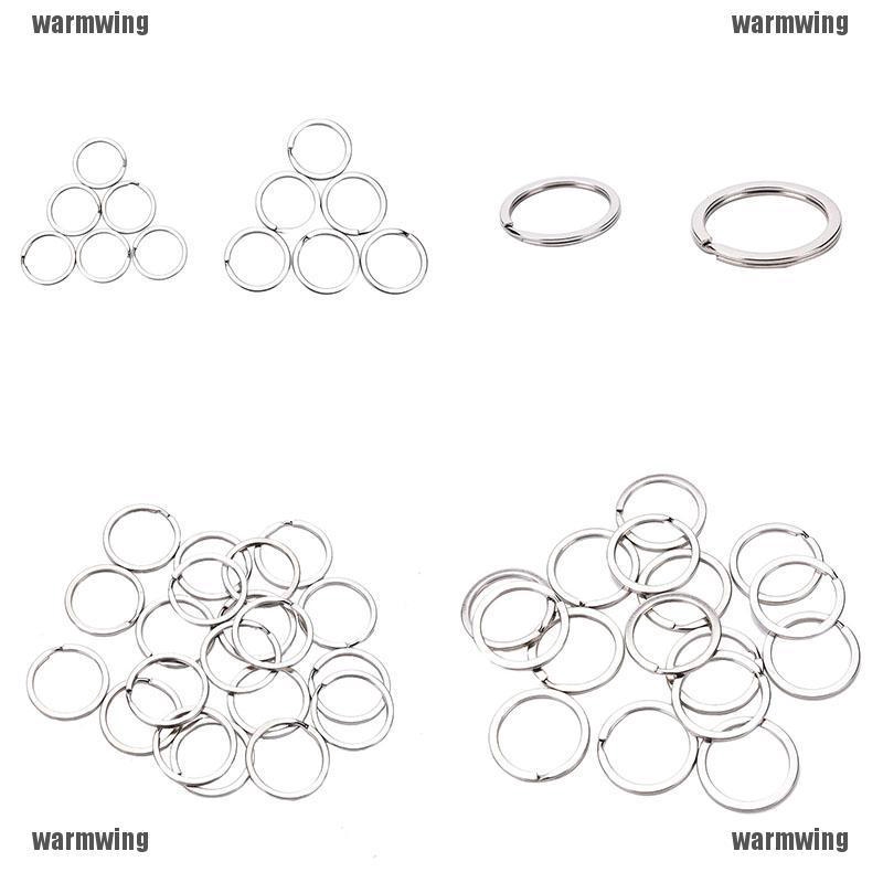 Set 100 Móc Khóa Tròn Bằng Thép Không Gỉ DIY # 2