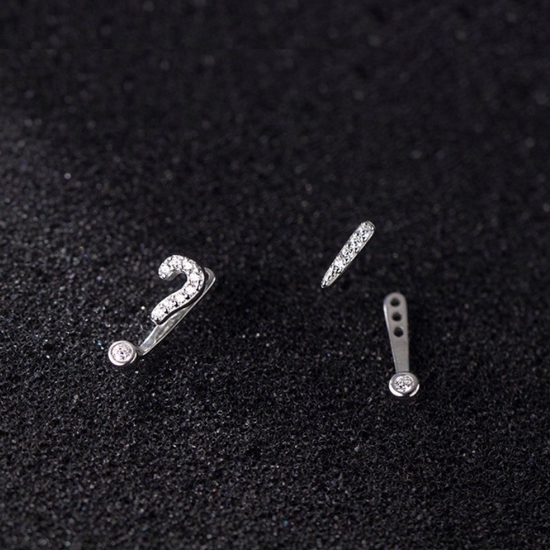 Khuyên Tai Bạc CaoBac Jewellery Cho Nữ Nụ Hình Chấm Than Hỏi Chấm