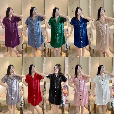 Đồ bộ Pijama nữ bộ váy ngủ giả lụa không nhăn mát mịn siêu xinh  Hàn siêu mát mịn AT001 | BigBuy360 - bigbuy360.vn