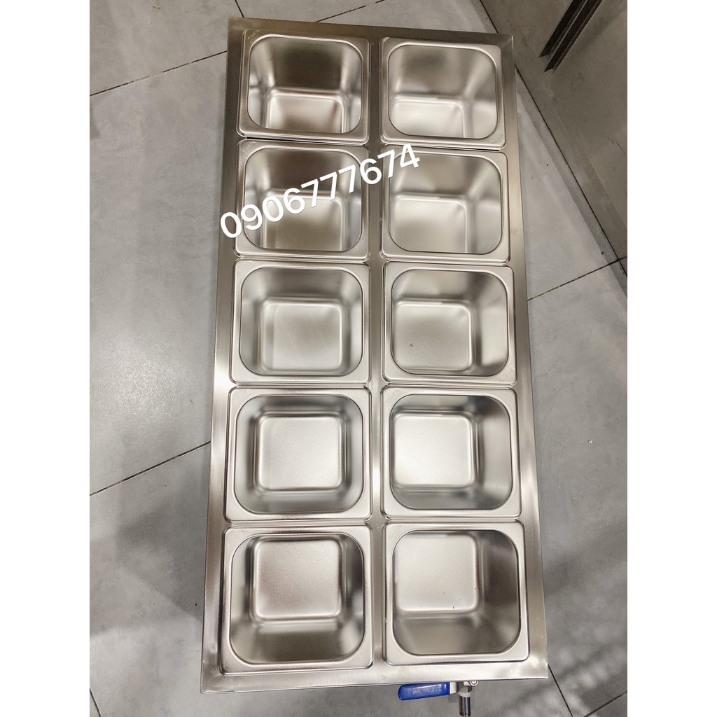 THÙNG GIỮ LẠNH VÀ KHAY INOX ĐỰNG TOPPING / BỘ 10 CÁI 1/6×10.