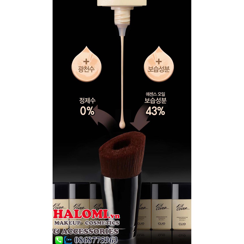 Set kem Nền Clio Kill Cover Airwear Protexture Foundation SPF25 PA++ (35ml) Kèm 1 Cọ tán Cao Cấp Chính Hãng | BigBuy360 - bigbuy360.vn