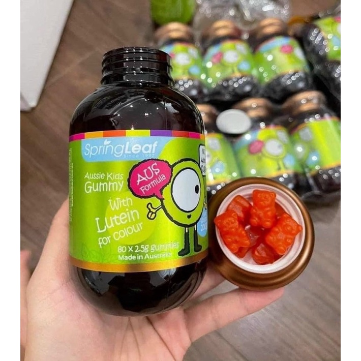 {Date mới} Kẹo dẻo hỗ trợ bổ mắt thị lực Spring Leaf Gummies Lutein cho bé Springleaf