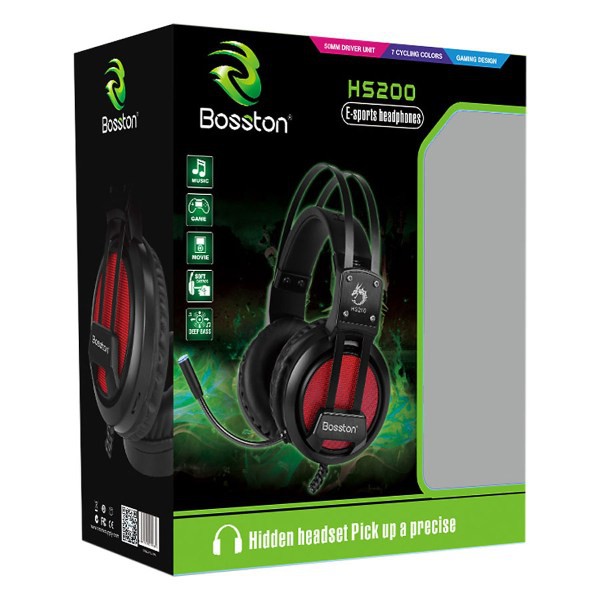 Tai Nghe Gaming Chụp Tai Headphone Có Dây BOSSTON HS-12 - Tai Nghe Nhạc Có Mic Máy Vi Tính Laptop | BigBuy360 - bigbuy360.vn