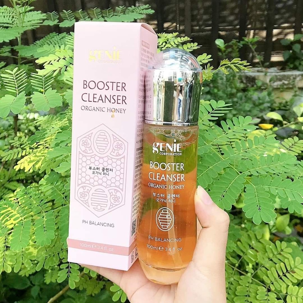 Sữa rửa mặt mật ong Booster cleanser Genie , Làm Sạch Dịu Nhẹ , Không Làm Khô Da 100ml