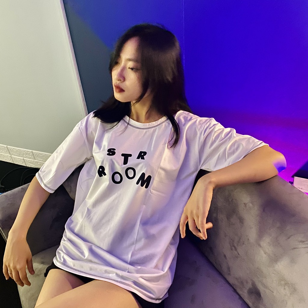 [ Quà tặng là khẩu trang bạn nhé] Áo phông tay lỡ STR room chất liệu cotton siêu thoáng