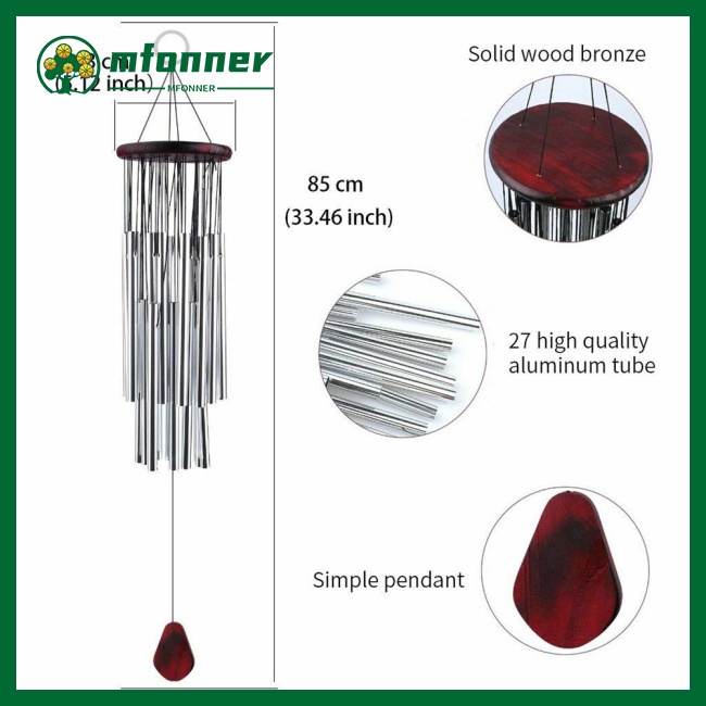 Chuông Gió 33 Inchs 27 Ống Kim Loại Trang Trí Nhà Cửa