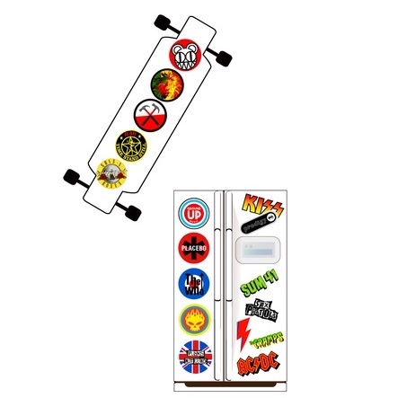 Set 100/50 miếng dán chủ đề nốt nhạc chống thấm nước trang trí điện thoại/máy tính