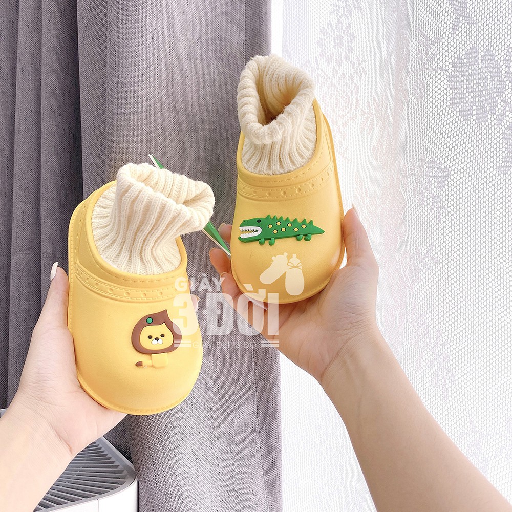 Giày Bốt, Boot Cổ Len Chống Nước Bé Trai Bé Gái Cho Chân 13-17.5cm Siêu Đáng Yêu GIAY3DOI 3DG64