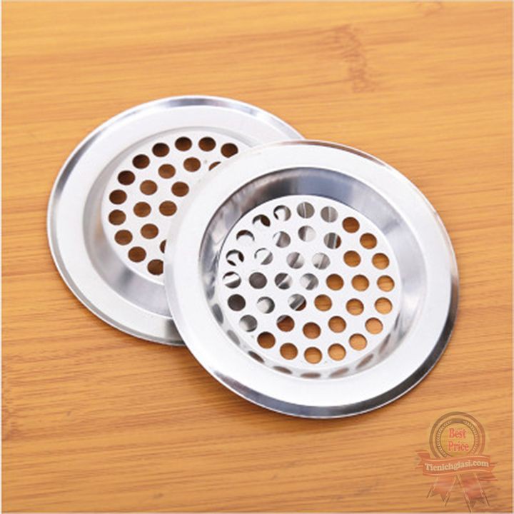 Miếng chặn lọc rác bằng kim loại inox chống tắc cống dạng trũng túi lọc rác bồn rửa bát lỗ cống nhà vệ sinh