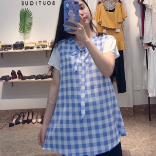 Áo bầu chất siêu nhẹ,hàng free size cho các mẹ mặc công sở,hàng dáng xuông không có dây eo các mẹ mặc rất tự tin đấy nhé