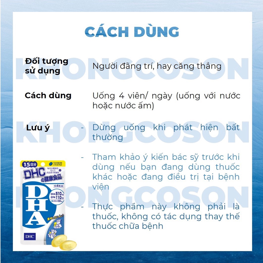 Viên Uống Bổ Não DHC Nhật Bản Bổ Sung DHA - Khongcoson