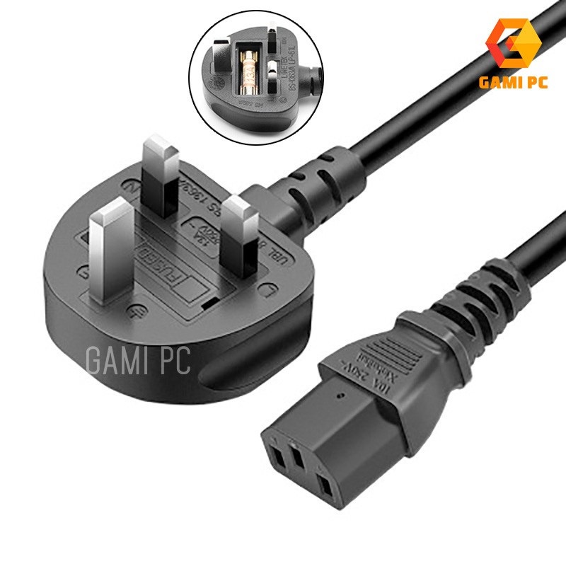 Dây nguồn máy tính, màn hình, máy in,  2 chấu dài 2m Zin hp 1500W - 2000W