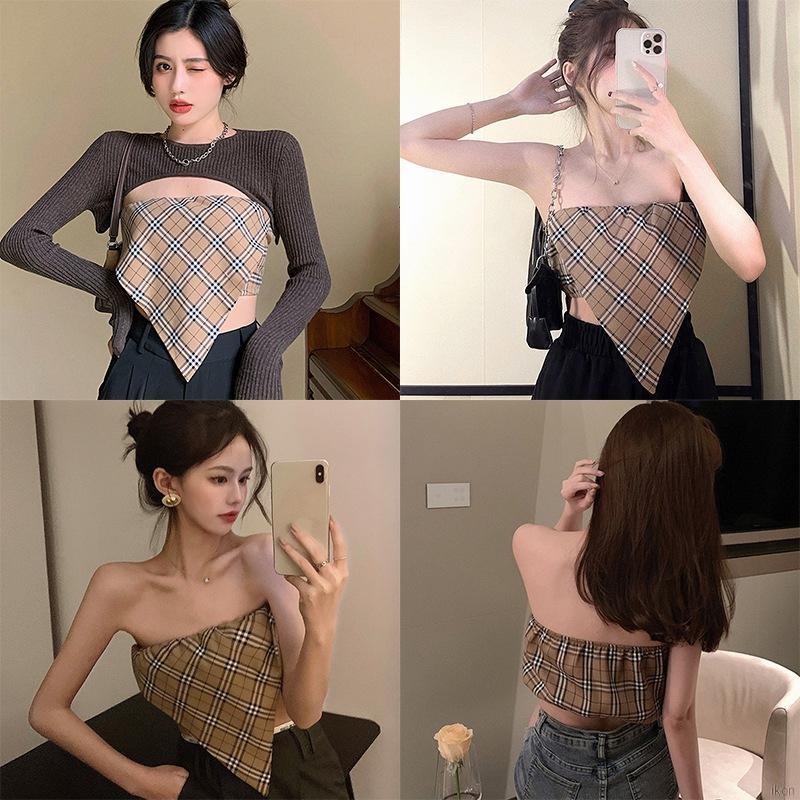 Áo ống ca rô xinh xắn dành cho nữ | BigBuy360 - bigbuy360.vn