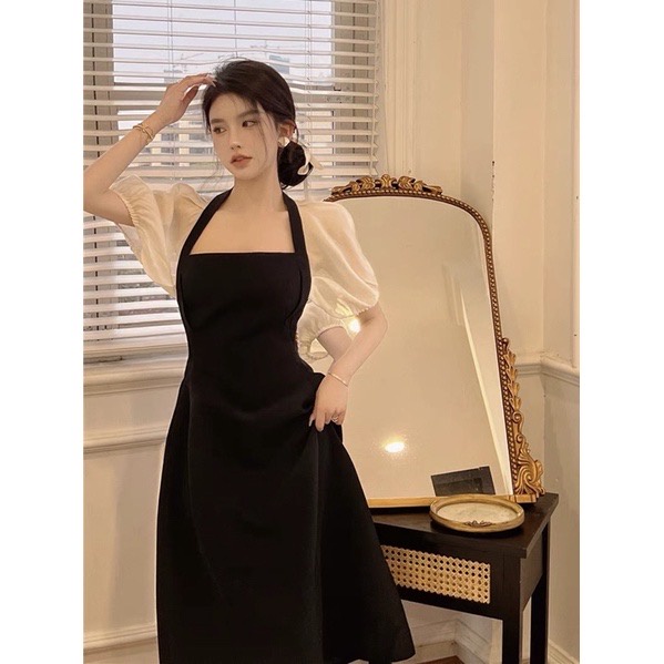 Váy Xòe Midi Khoét Lưng Đi Tiệc, Đi Chơi Tiểu Thư, Sang Chảnh - Khánh Vy Boutique