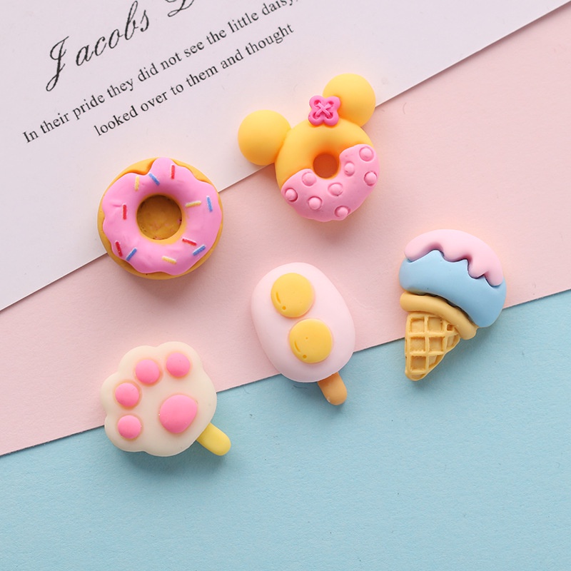 Charm Jibbitz, Sticker gắn Dép Hình Bánh Ngọt và Kem Phụ Kiện Trang Trí Ốp Điện Thoại