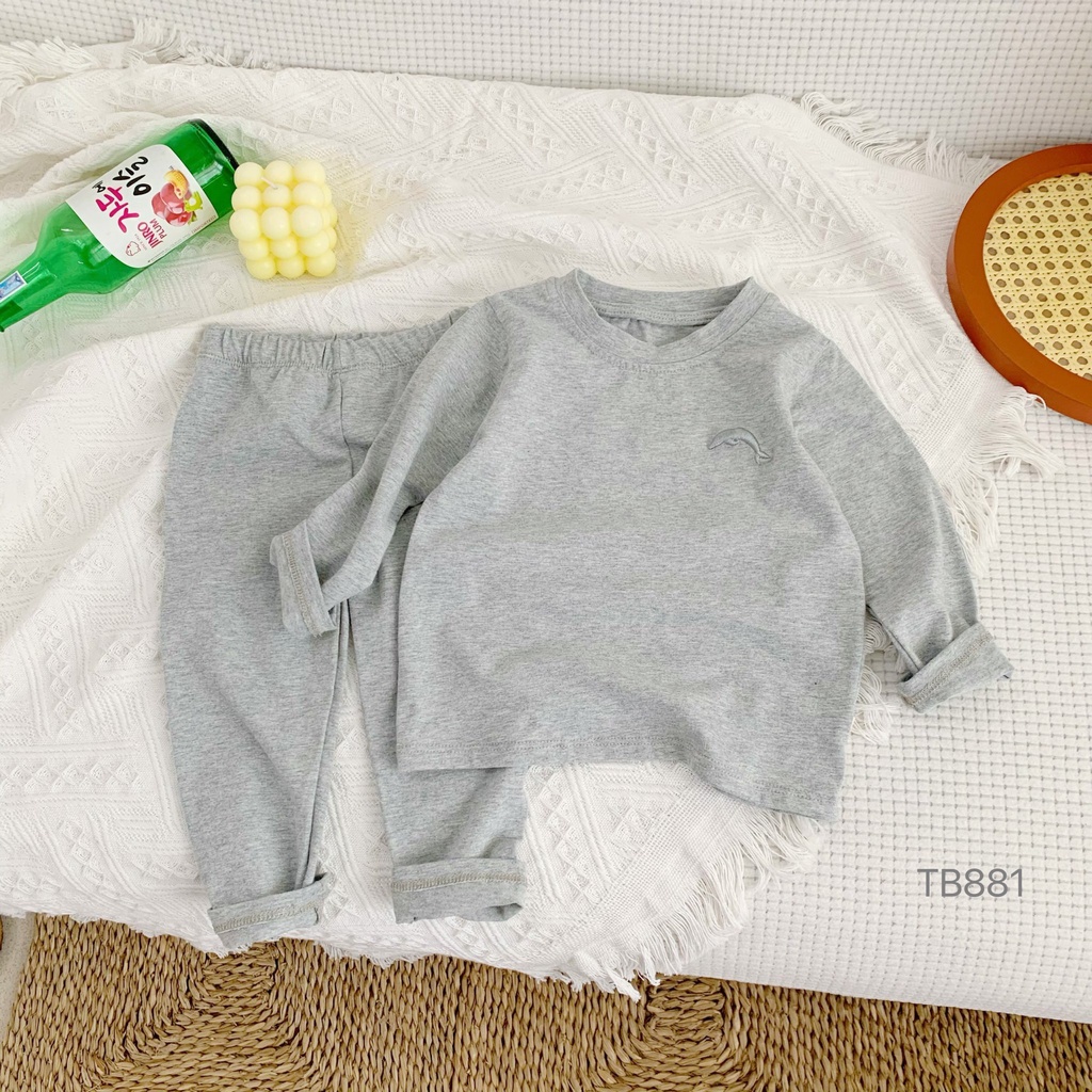 Bộ dài tay cho bé trai bé gái, bộ quần áo trẻ em thu đông chất cotton mềm mịn DOBO051