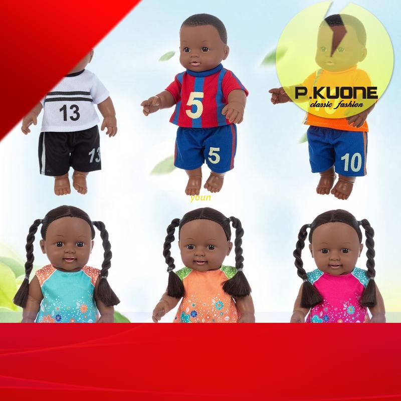 Búp bê em bé sơ sinh 30cm bằng chất liệu vinyl mềm mại màu đen