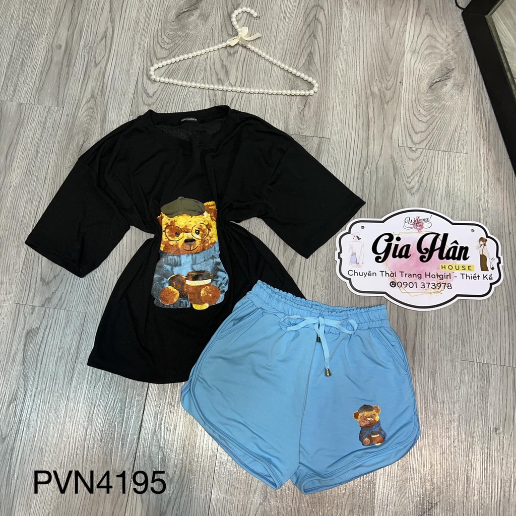 Áo gấu đội nón + quần