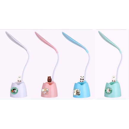 Đèn bàn Led ba anh em gấu DBL14 cute kèm ống cắm bút ( có thể đỡ điện thoại )dễ thương idol thần tượng đèn bare bear