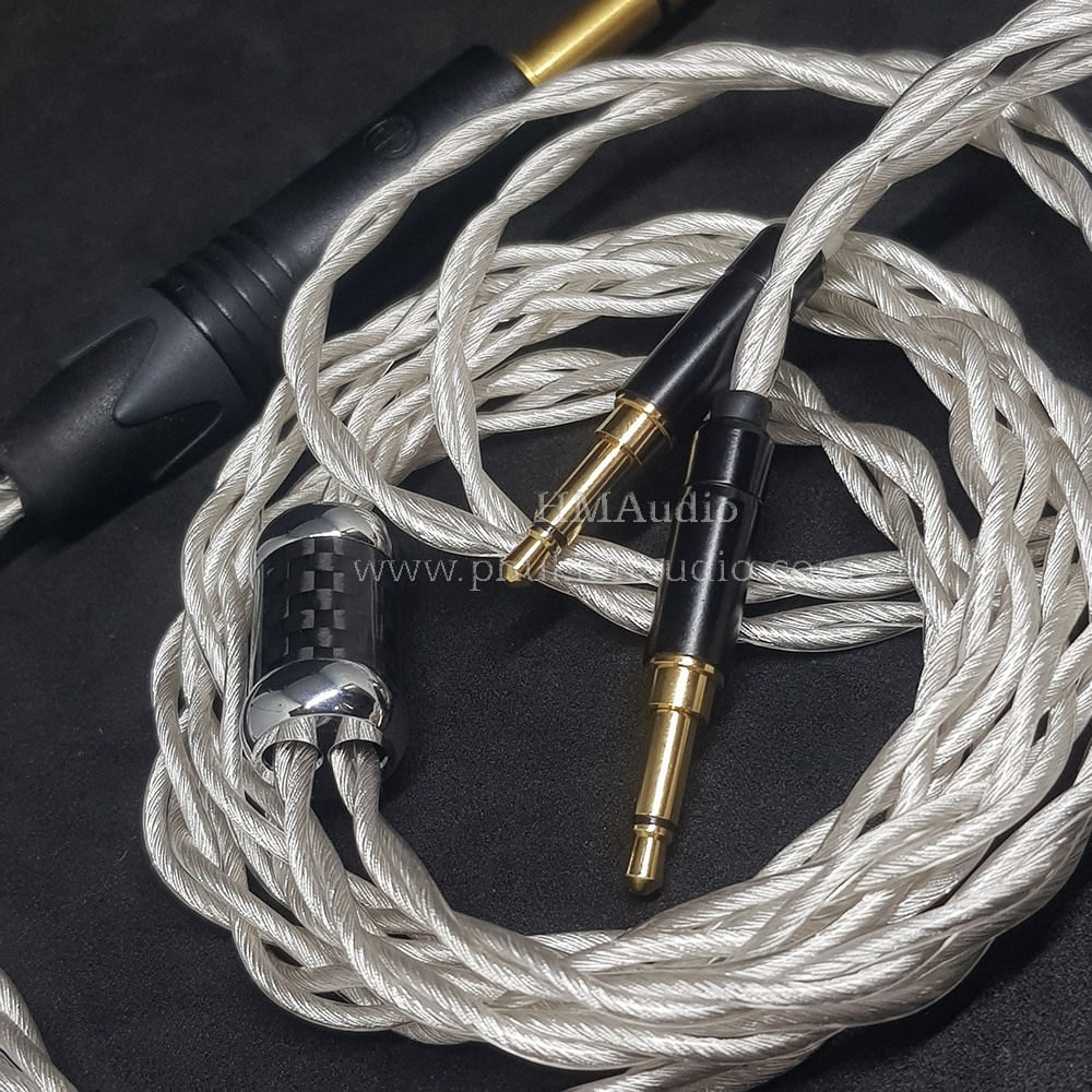 Dây tai nghe đồng mạ bạc OFC 1.8mm tết 4 - Hifiman Dual 3.5mm